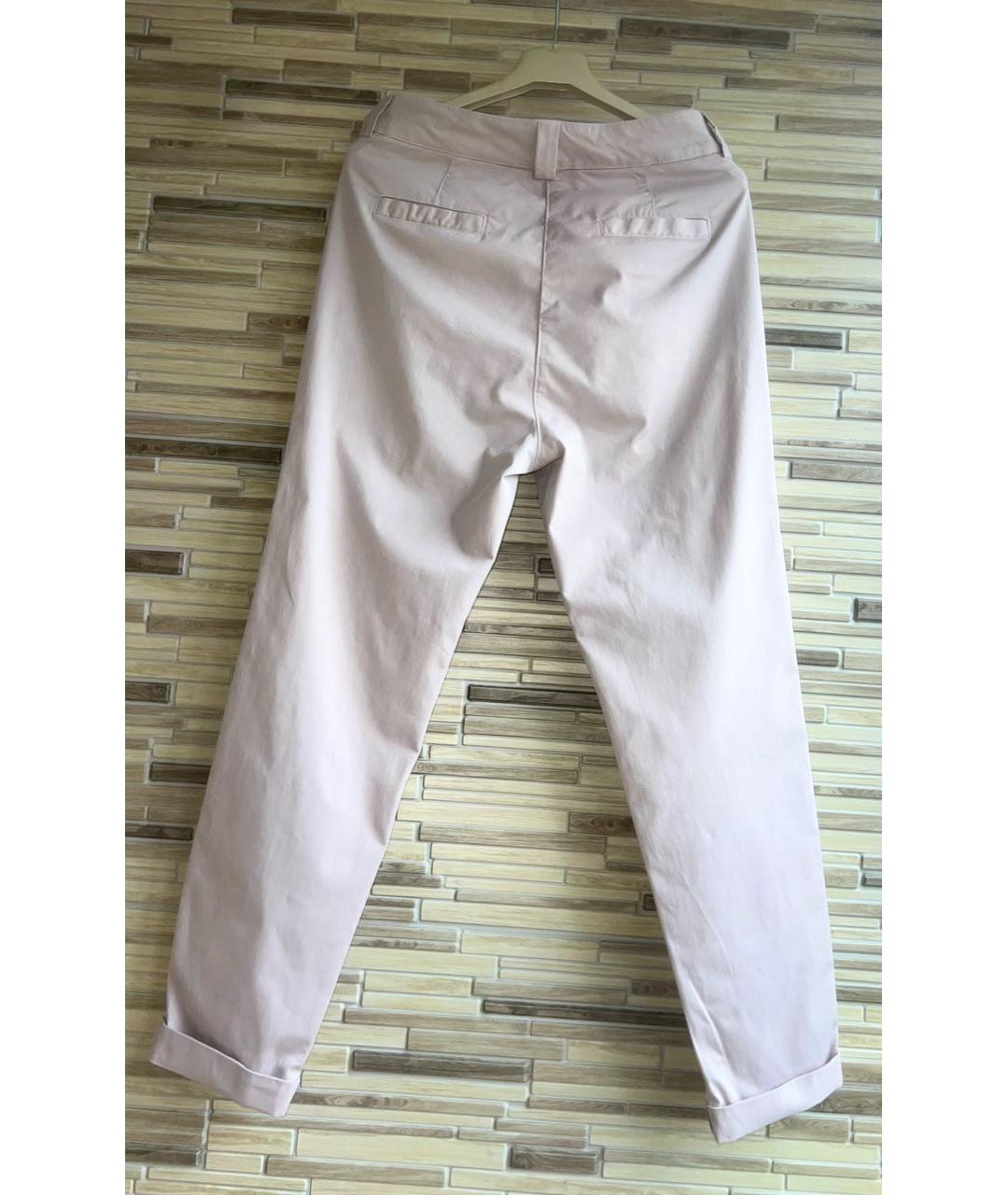 FABIANA FILIPPI Бежевые хлопко-эластановые брюки узкие, фото 7