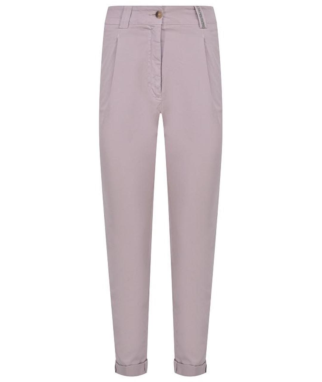 FABIANA FILIPPI Бежевые хлопко-эластановые брюки узкие, фото 1