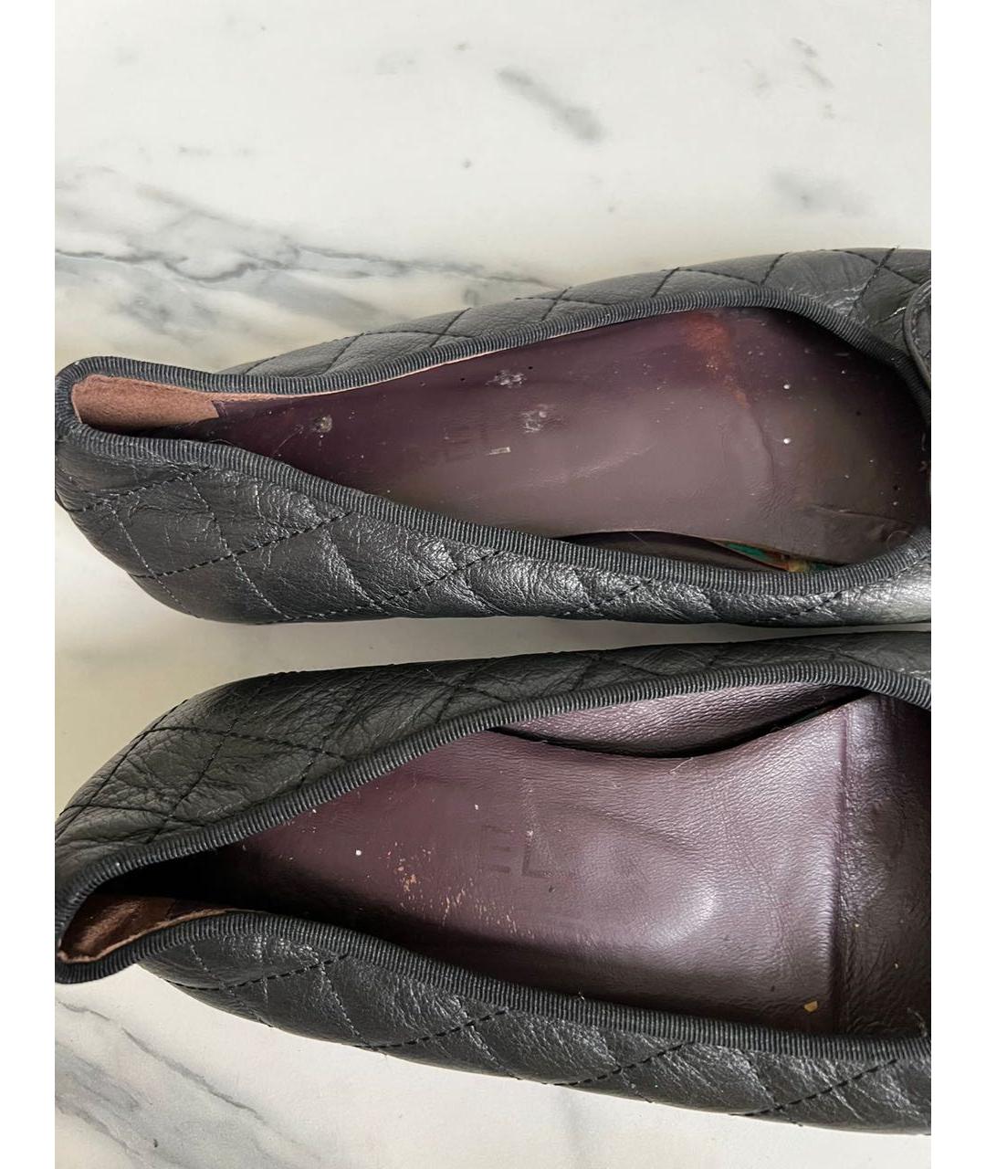 CHANEL Черные кожаные балетки, фото 3