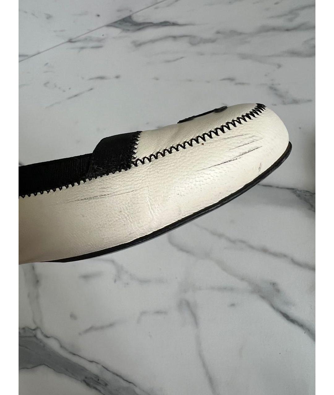 CHANEL Бежевые кожаные балетки, фото 7