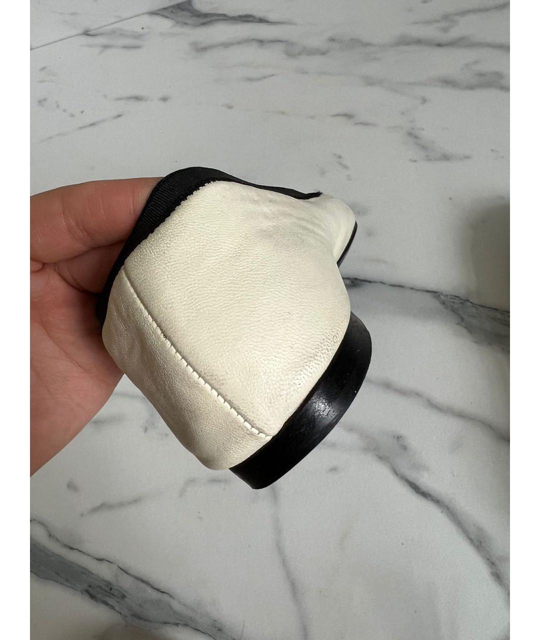 CHANEL Бежевые кожаные балетки, фото 6