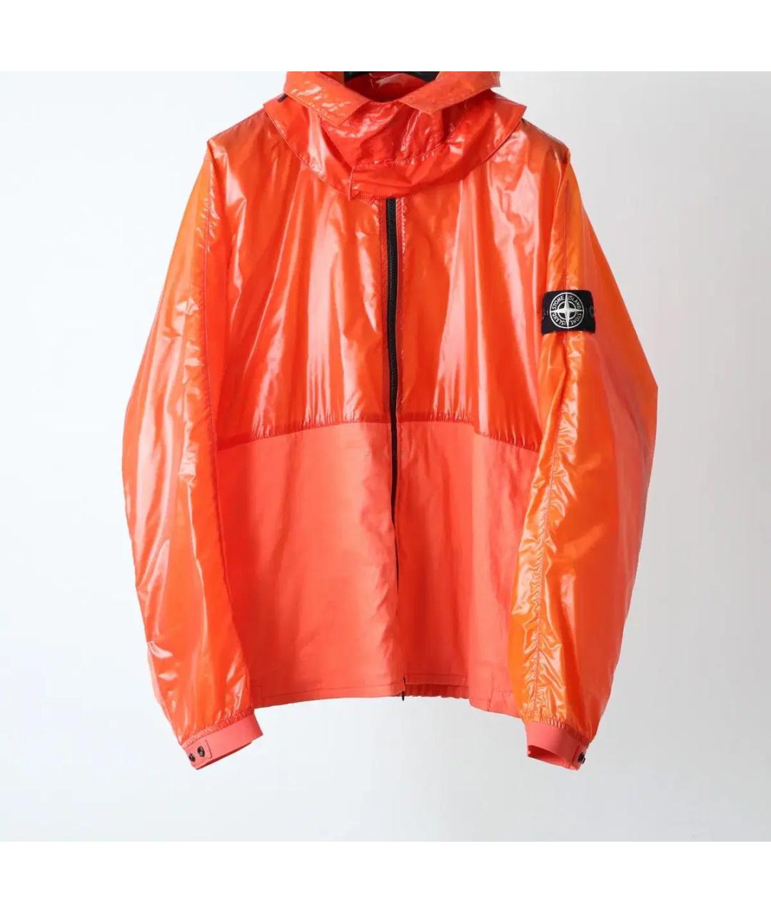 STONE ISLAND Оранжевая полиуретановая куртка, фото 9
