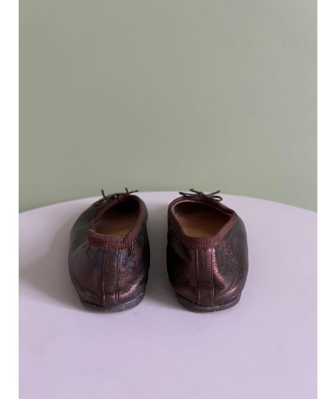 CHANEL Бордовые кожаные балетки, фото 4