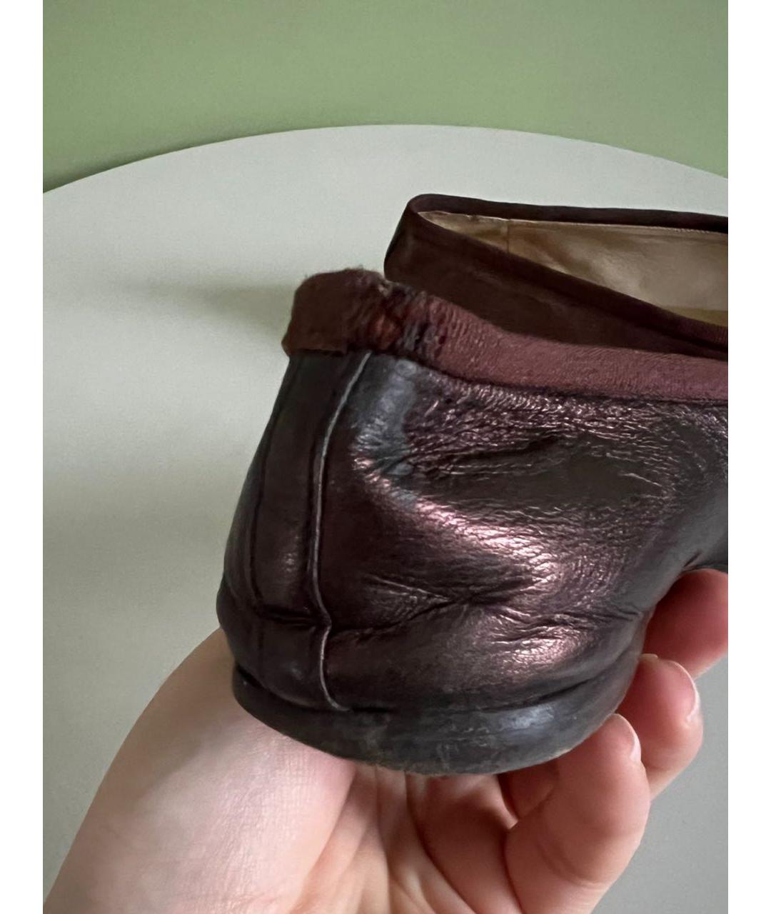 CHANEL Бордовые кожаные балетки, фото 7