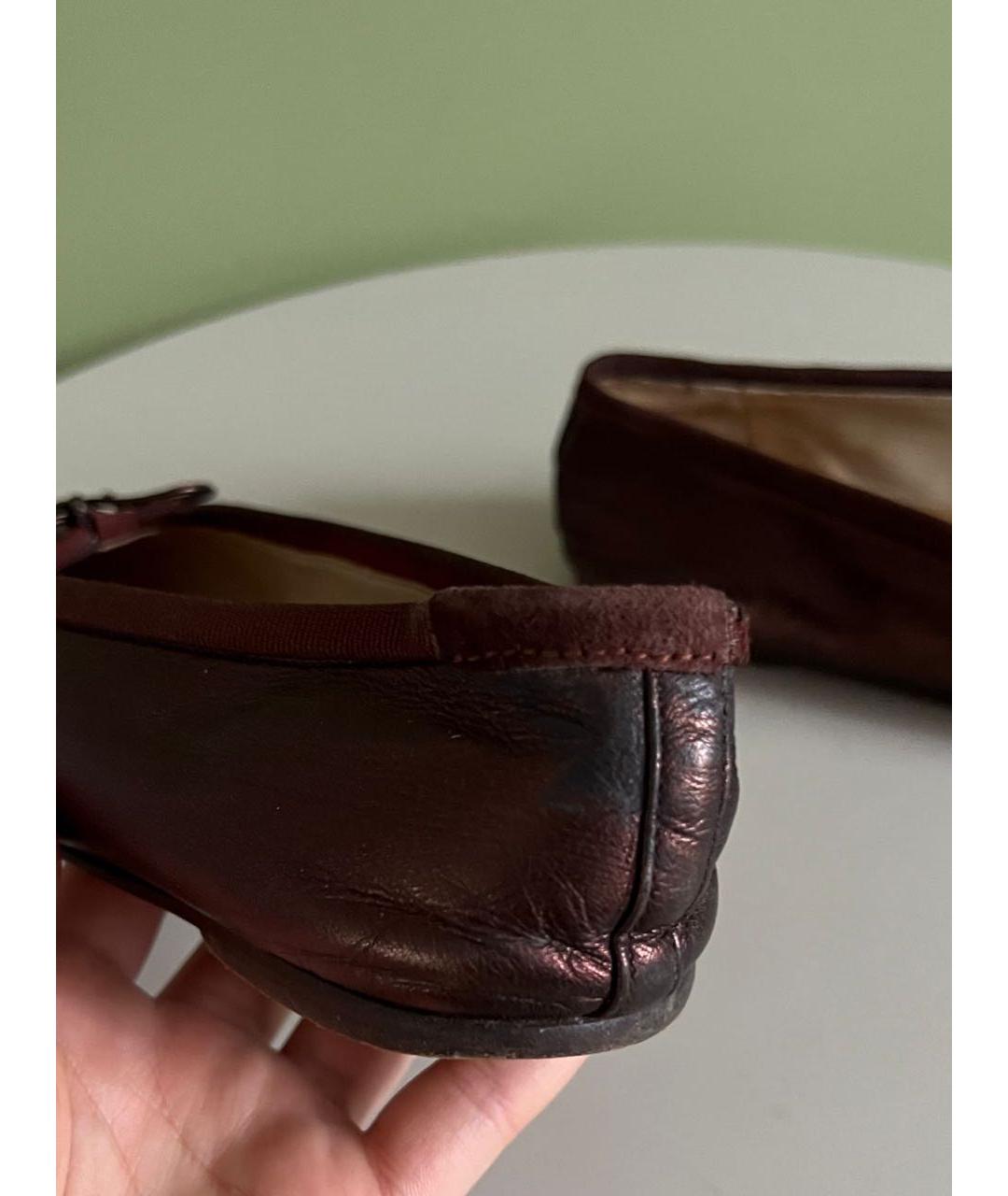 CHANEL Бордовые кожаные балетки, фото 6