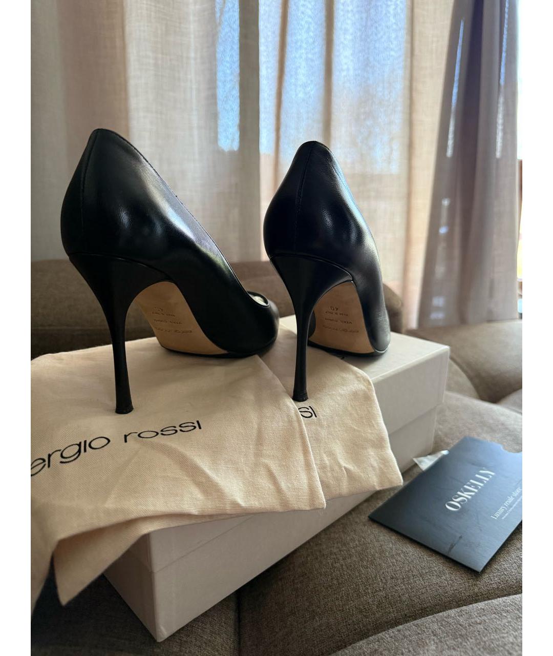 SERGIO ROSSI Черные кожаные туфли, фото 6