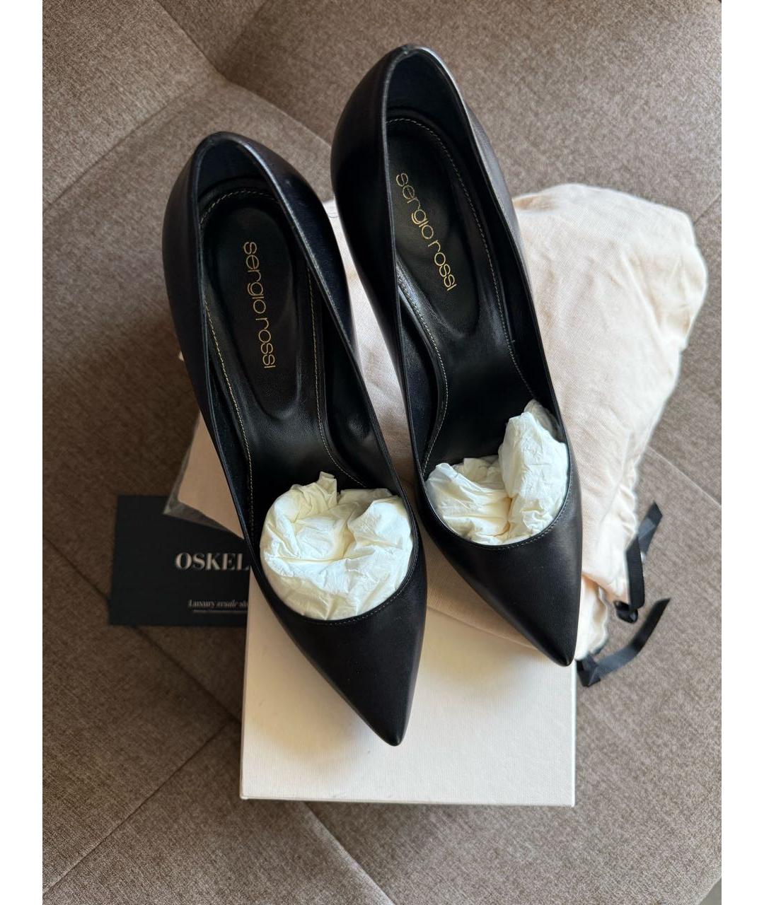 SERGIO ROSSI Черные кожаные туфли, фото 3