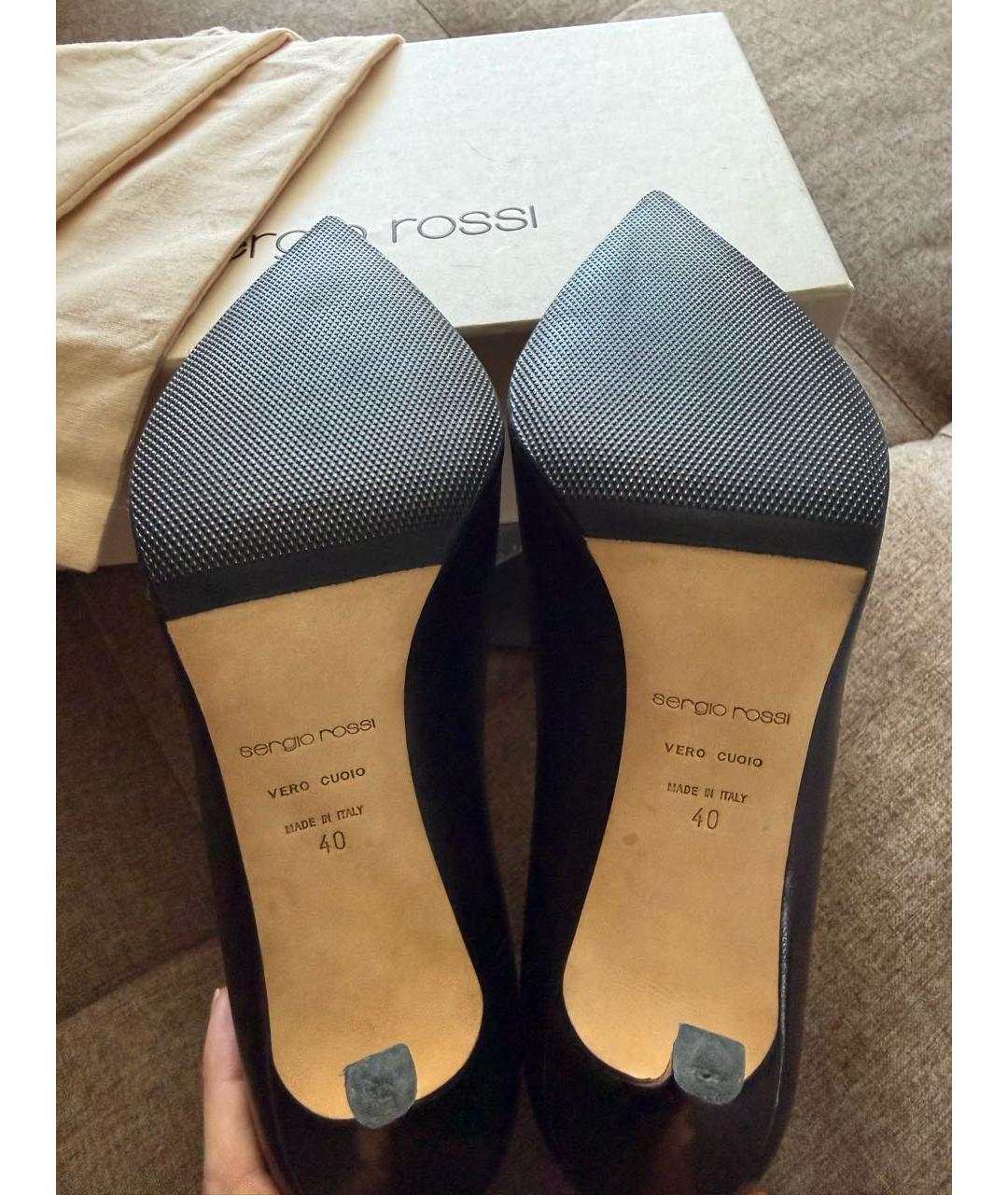 SERGIO ROSSI Черные кожаные туфли, фото 4