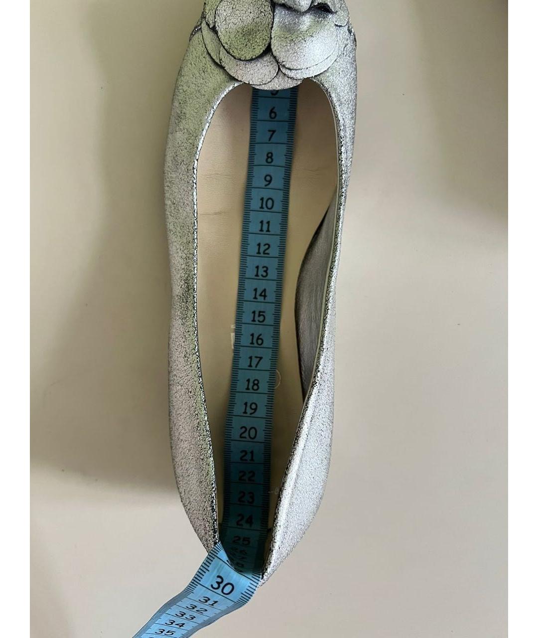 CHANEL Серебряные балетки, фото 7