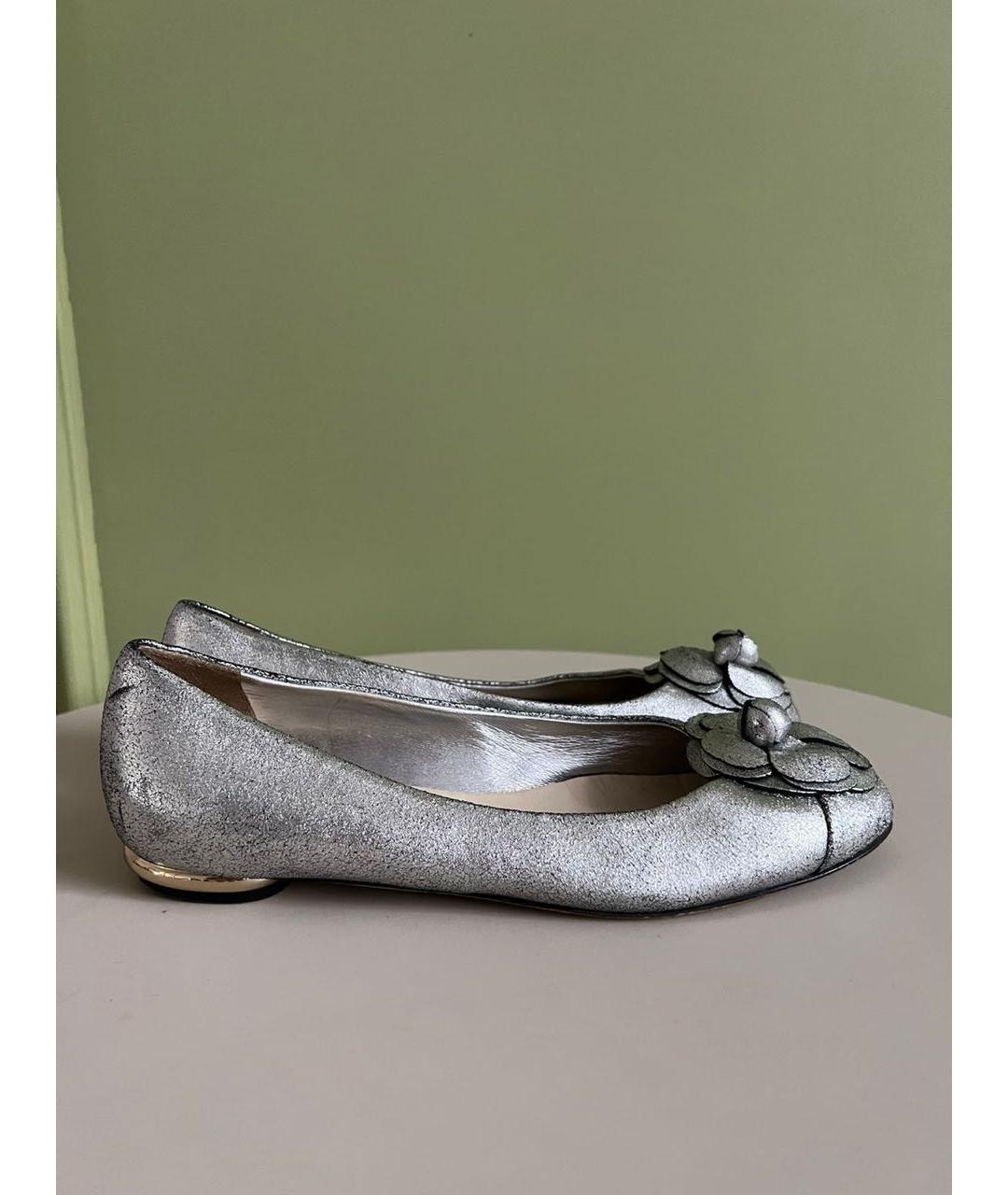 CHANEL Серебряные балетки, фото 9