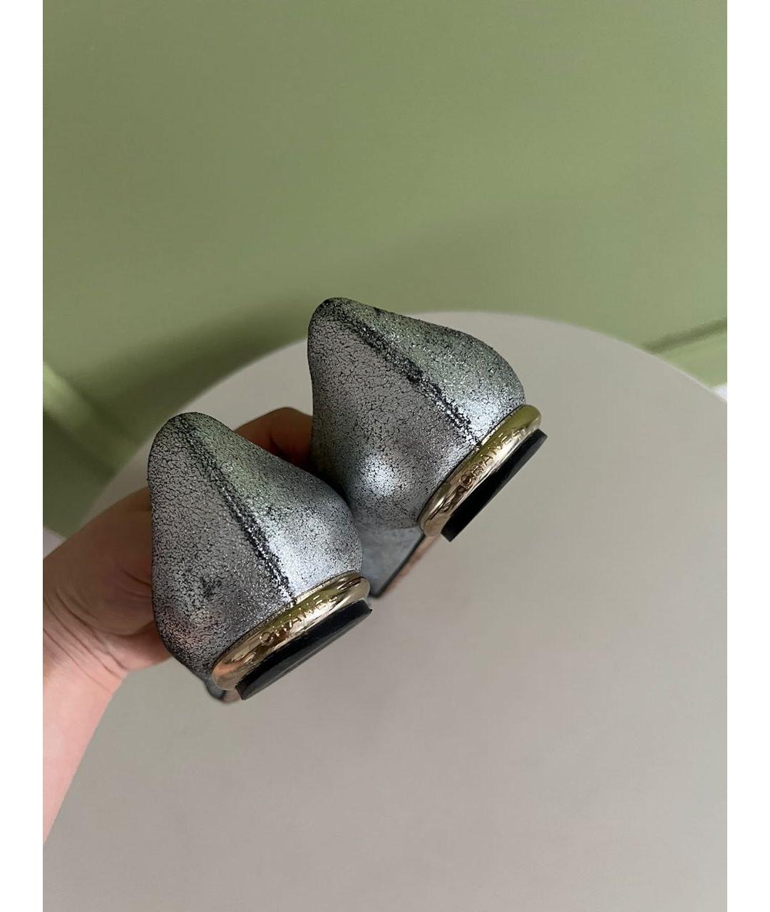 CHANEL Серебряные балетки, фото 8