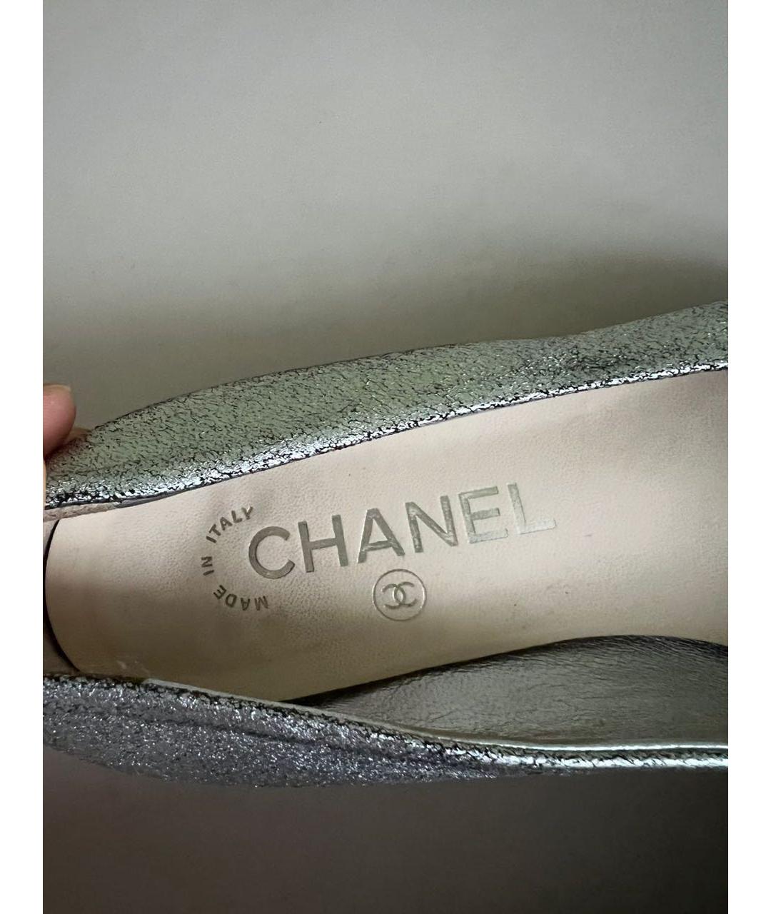 CHANEL Серебряные балетки, фото 3