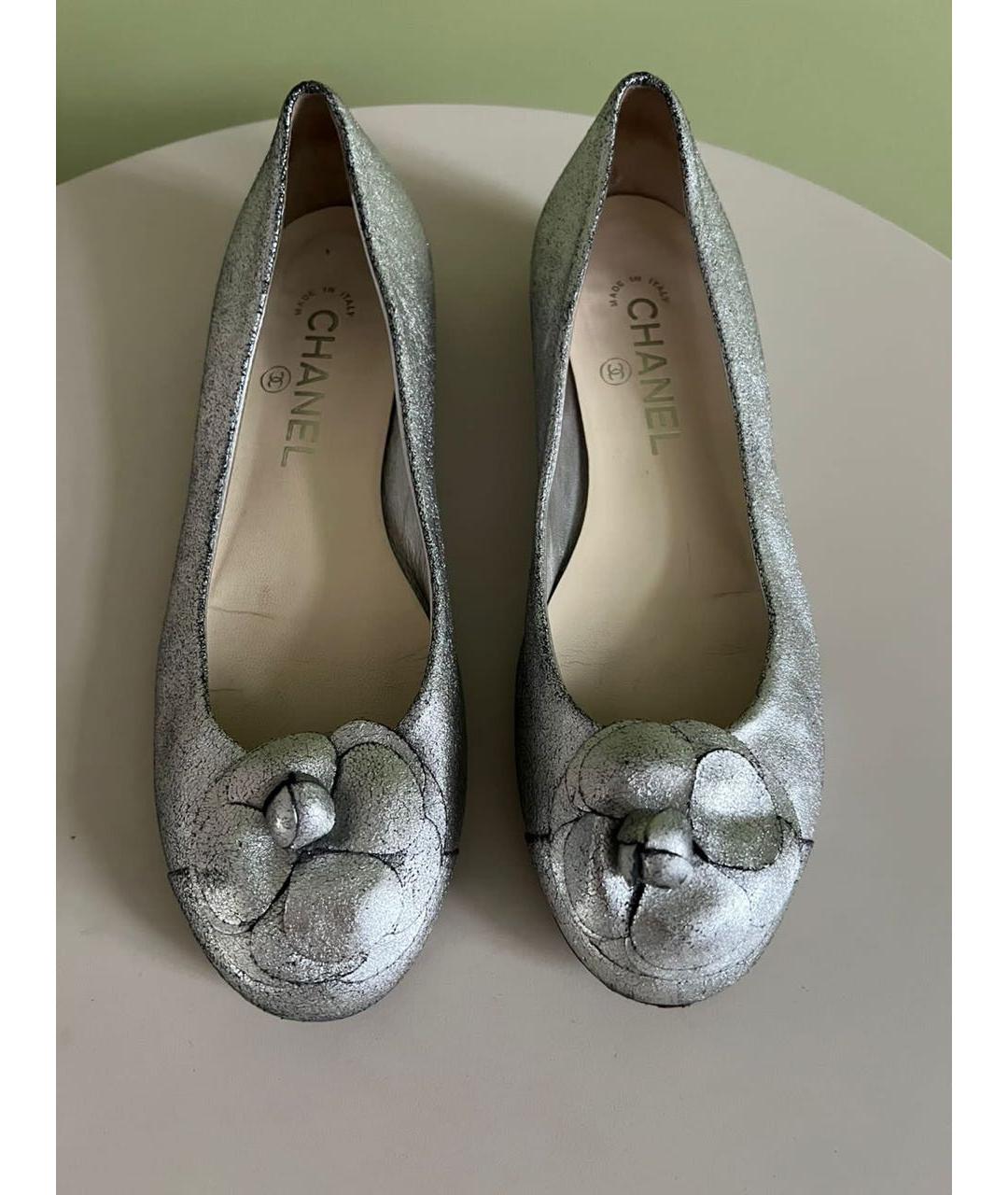 CHANEL Серебряные балетки, фото 2