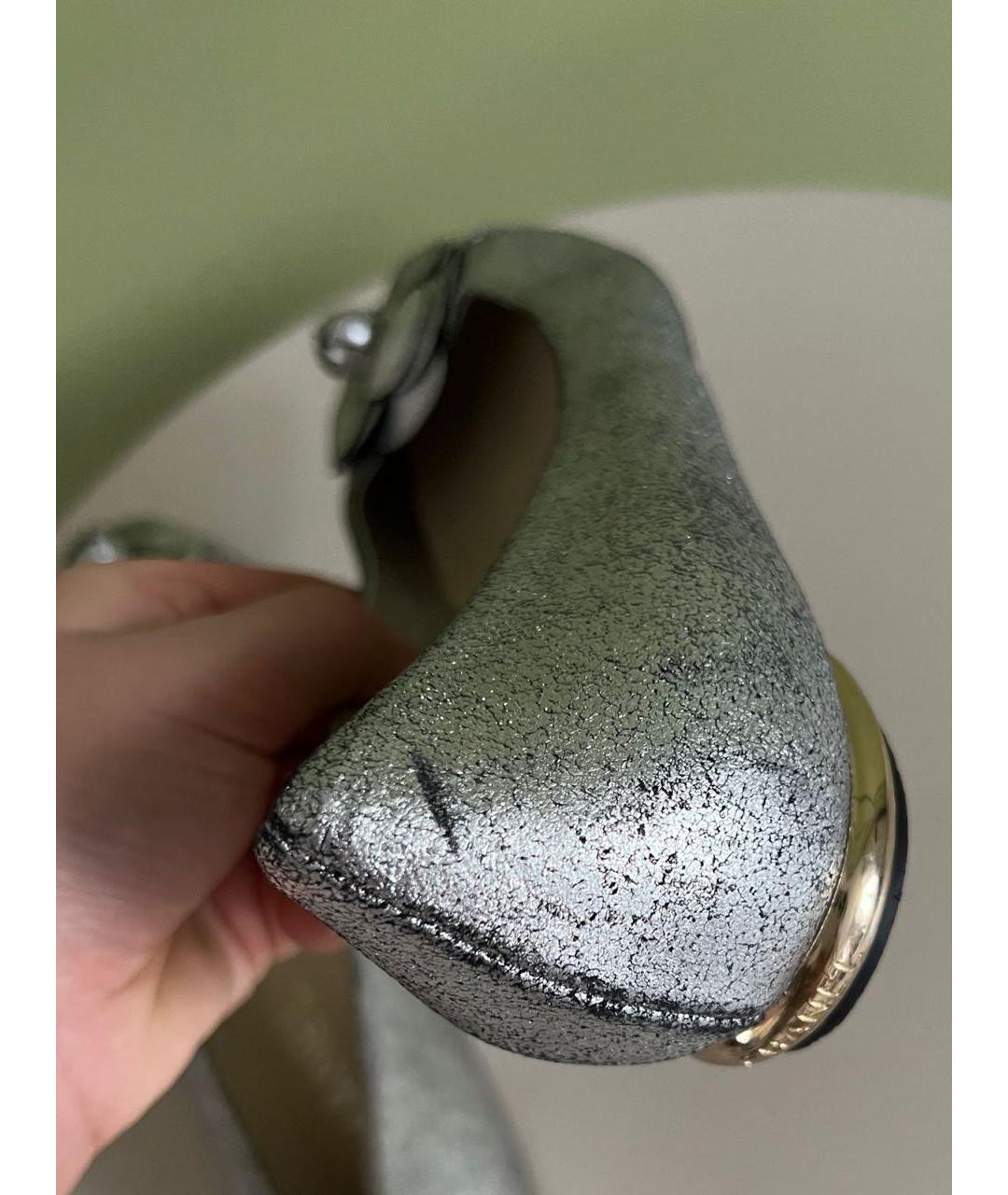 CHANEL Серебряные балетки, фото 5