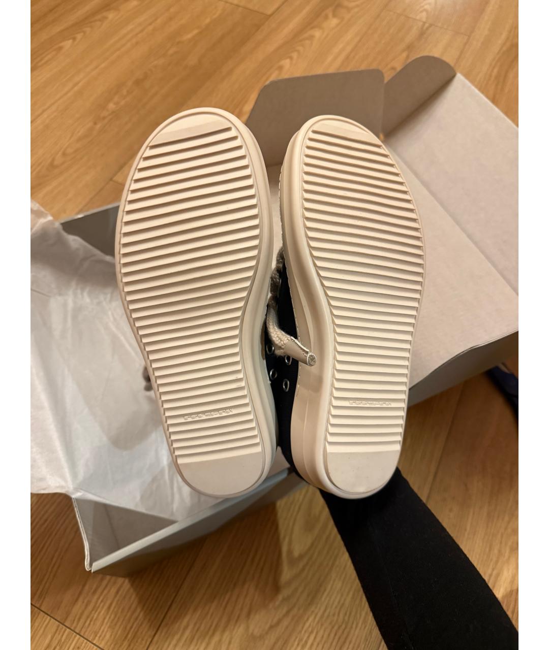 RICK OWENS DRKSHDW Черные текстильные кеды, фото 4