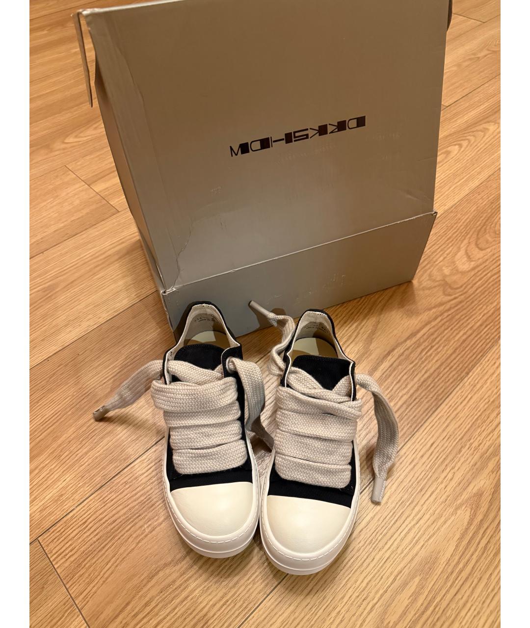 RICK OWENS DRKSHDW Черные текстильные кеды, фото 9