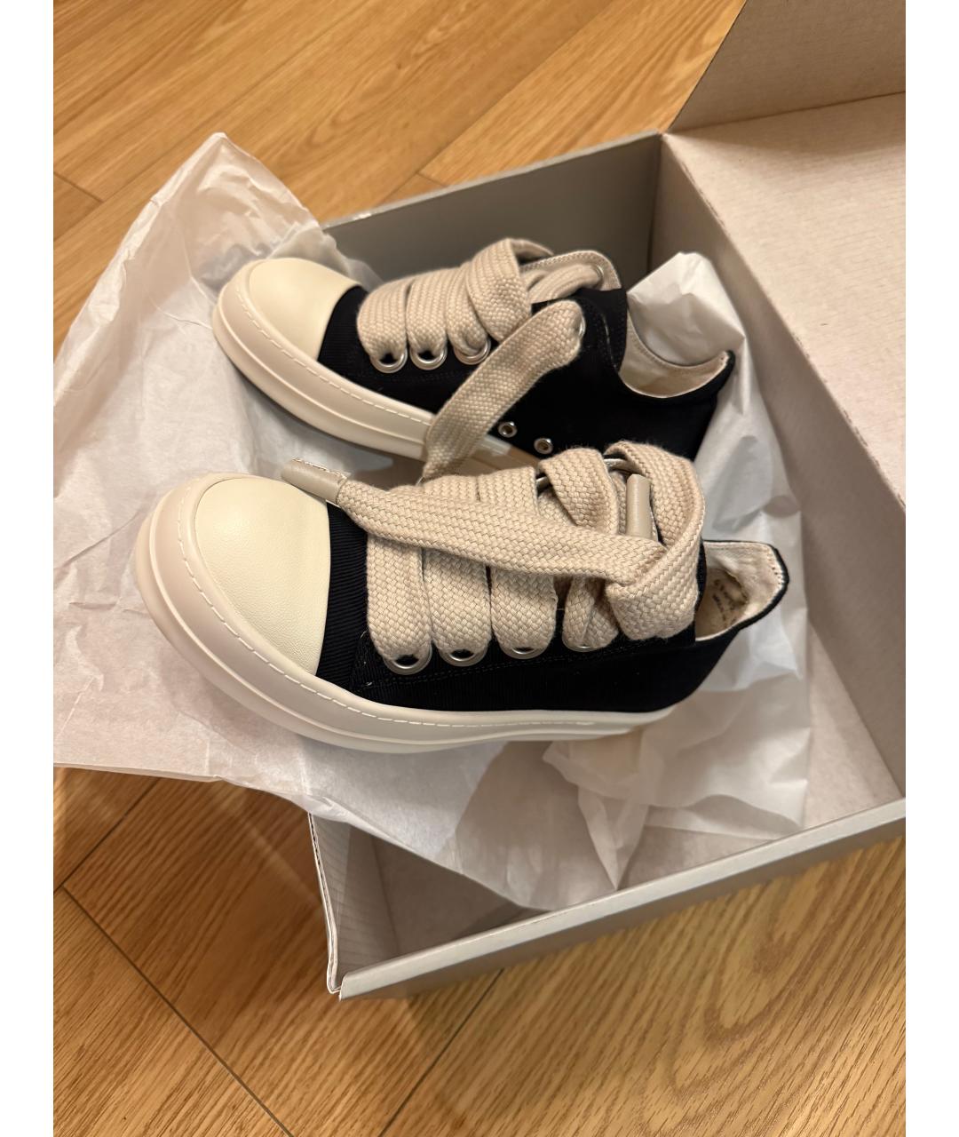 RICK OWENS DRKSHDW Черные текстильные кеды, фото 2