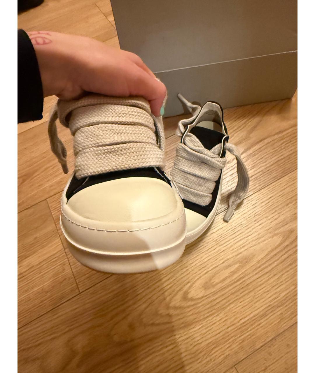 RICK OWENS DRKSHDW Черные текстильные кеды, фото 6