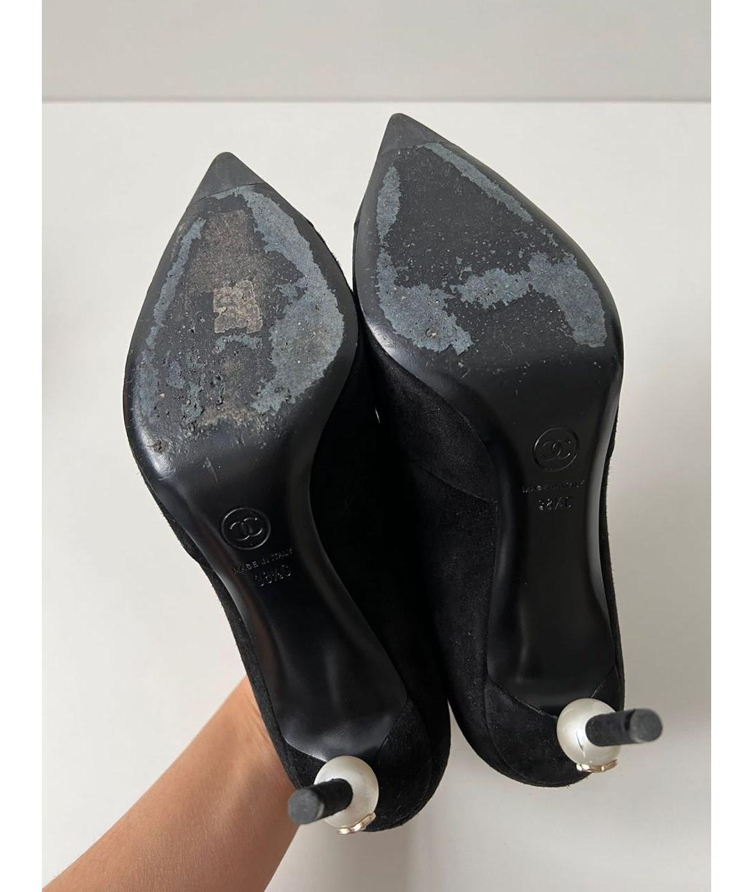 CHANEL Черные замшевые ботильоны, фото 6