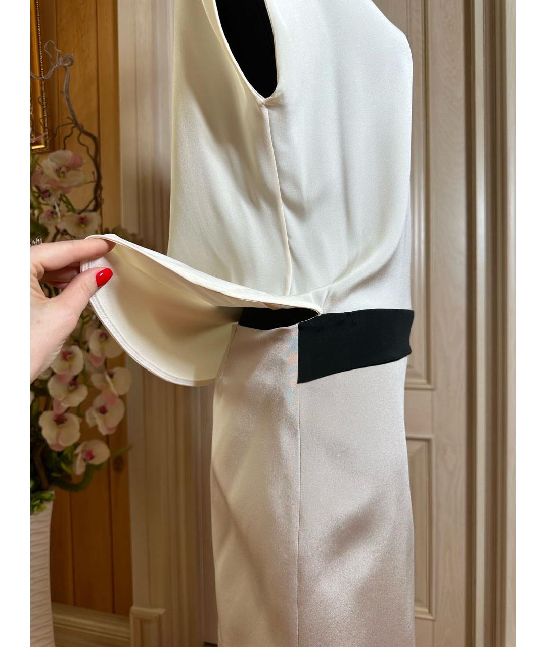 BLUMARINE Белое ацетатное коктейльное платье, фото 4