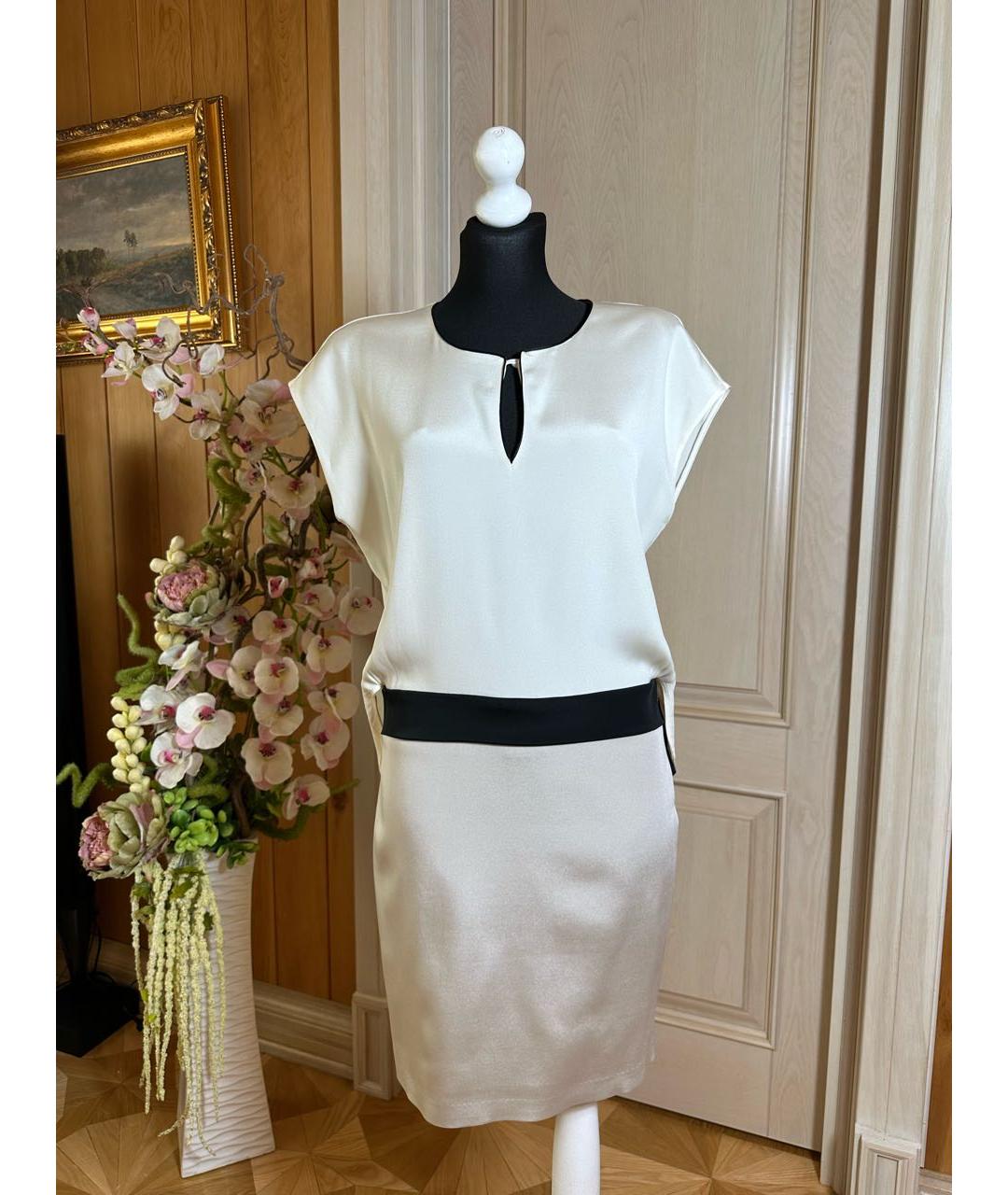 BLUMARINE Белое ацетатное коктейльное платье, фото 9
