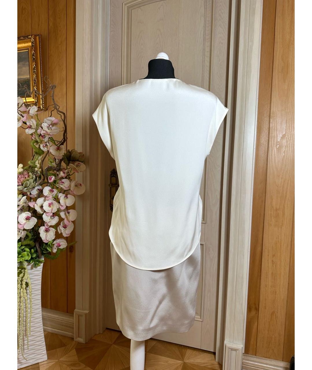 BLUMARINE Белое ацетатное коктейльное платье, фото 2