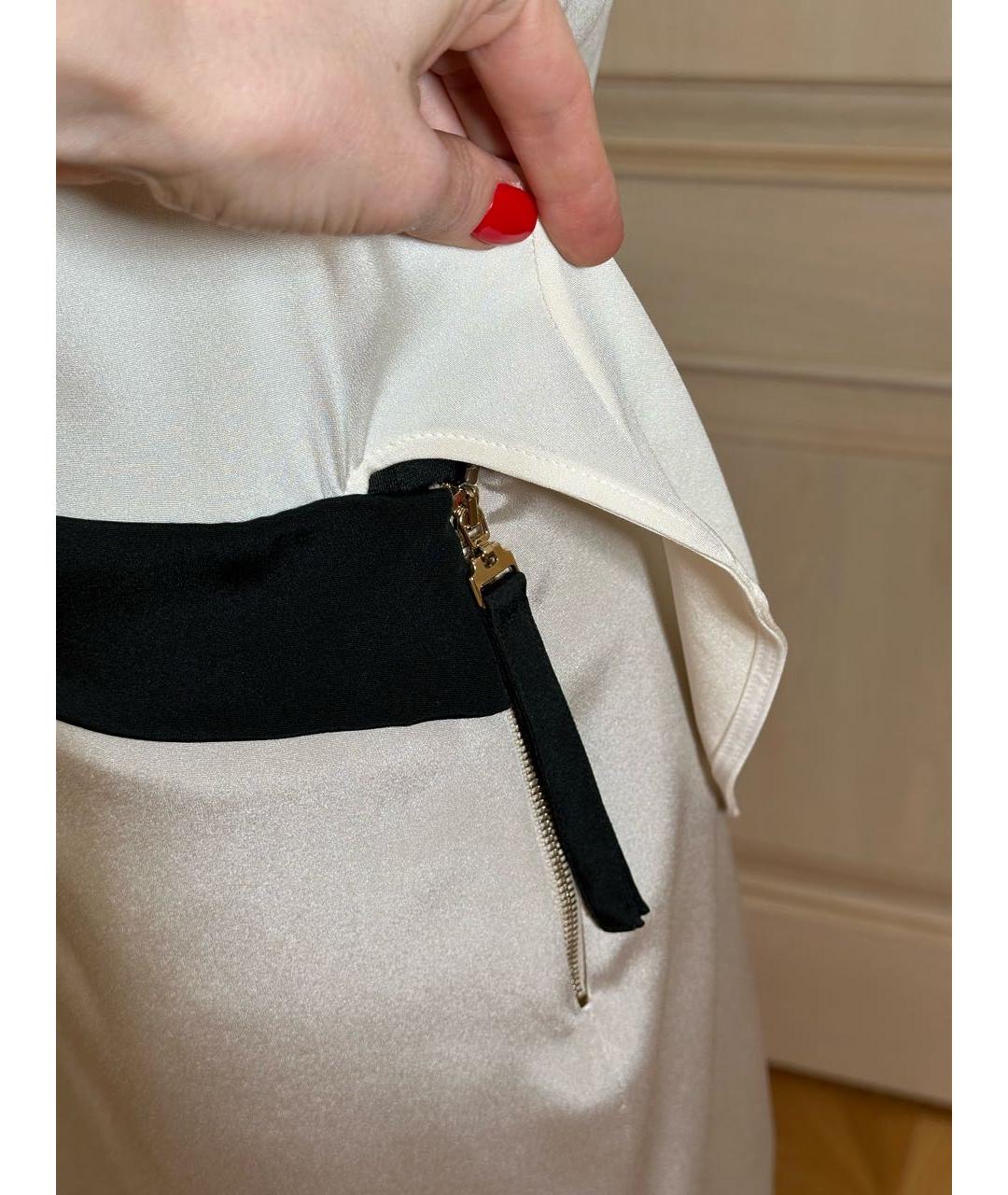 BLUMARINE Белое ацетатное коктейльное платье, фото 5