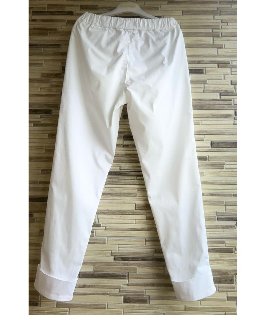 PANICALE Белые хлопко-эластановые прямые брюки, фото 6