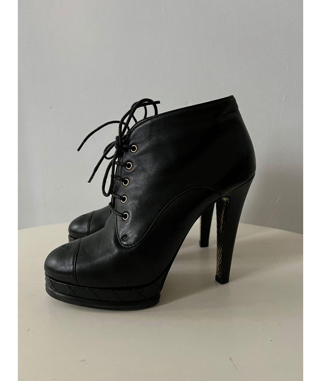 CHANEL Черные кожаные ботильоны, фото 3