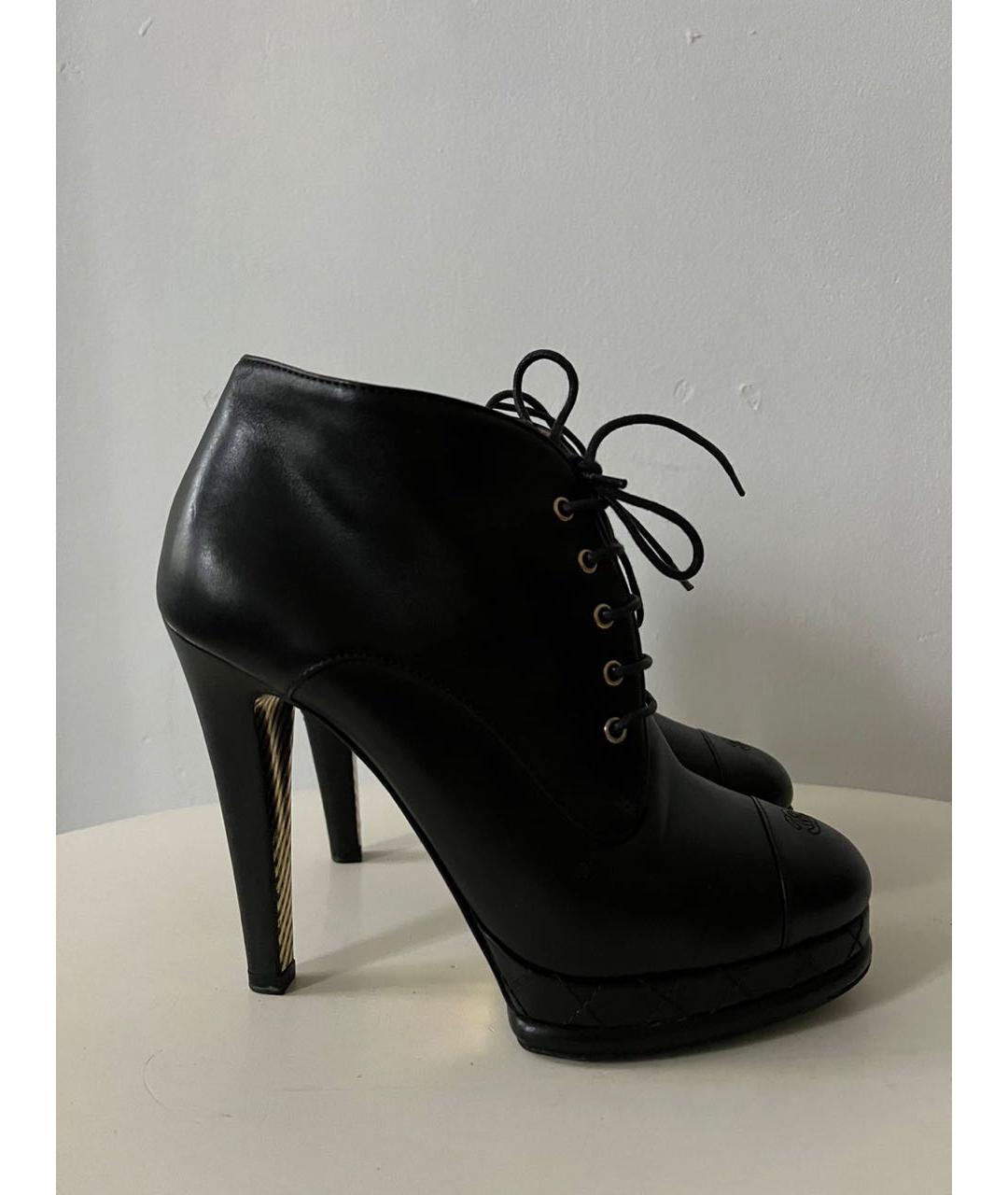 CHANEL Черные кожаные ботильоны, фото 7