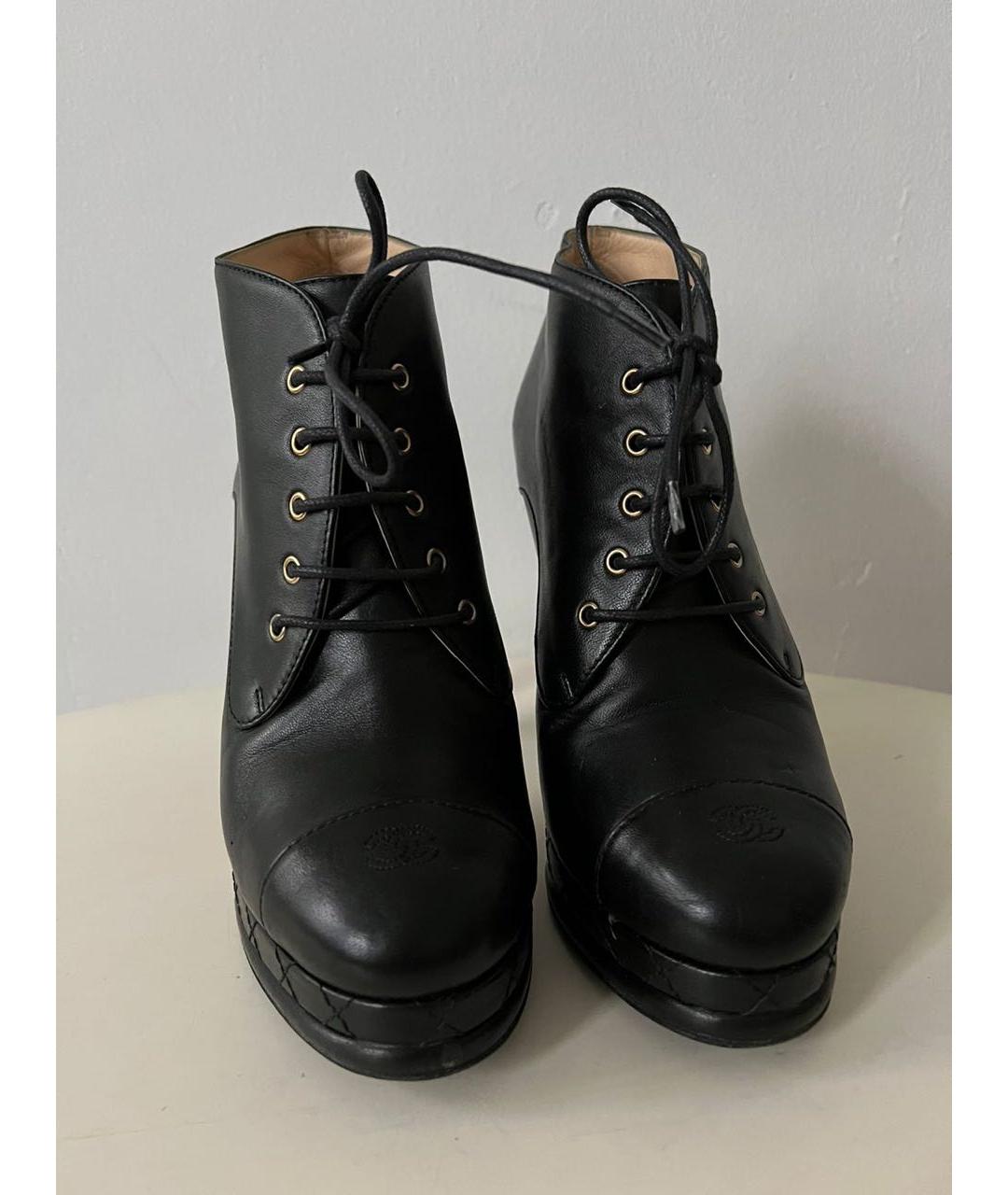 CHANEL Черные кожаные ботильоны, фото 6