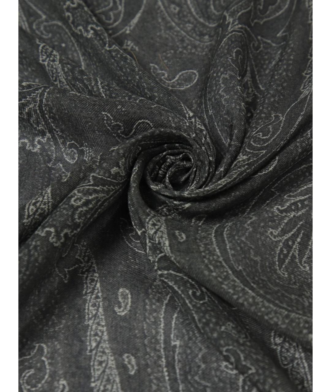 ETRO Черный кашемировый шарф, фото 3