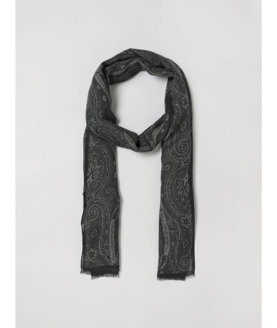 ETRO Черный кашемировый шарф, фото 5