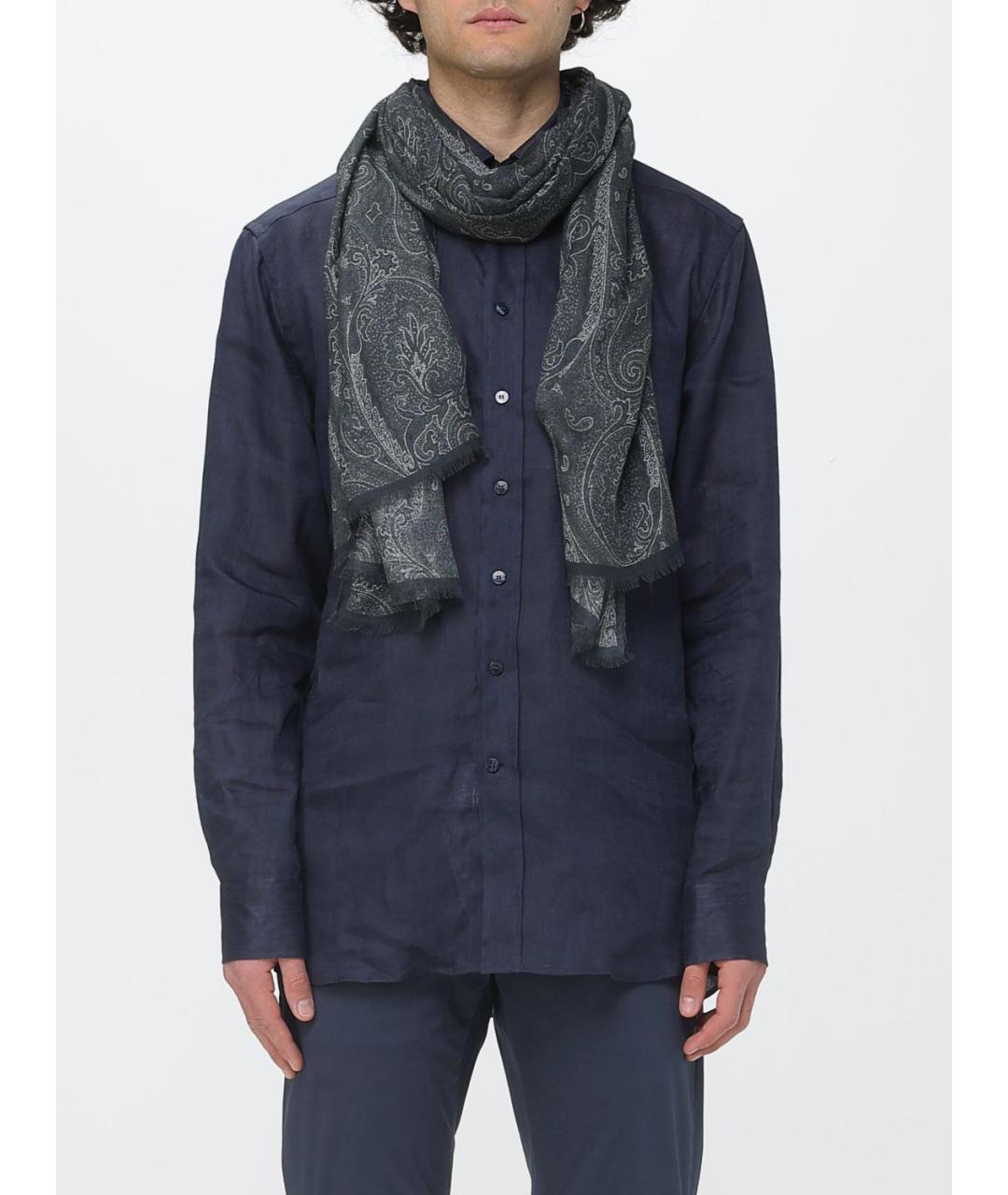 ETRO Черный кашемировый шарф, фото 2