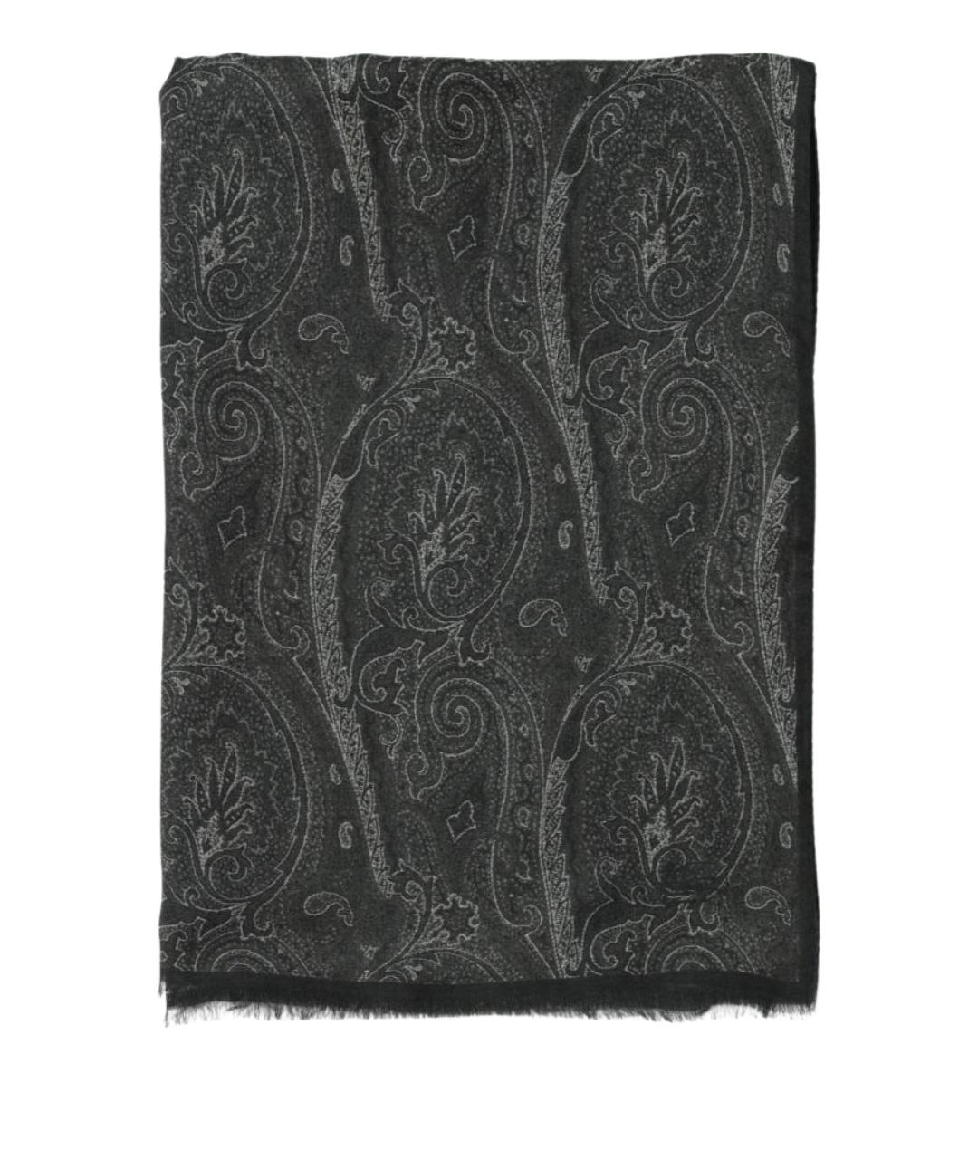 ETRO Черный кашемировый шарф, фото 1