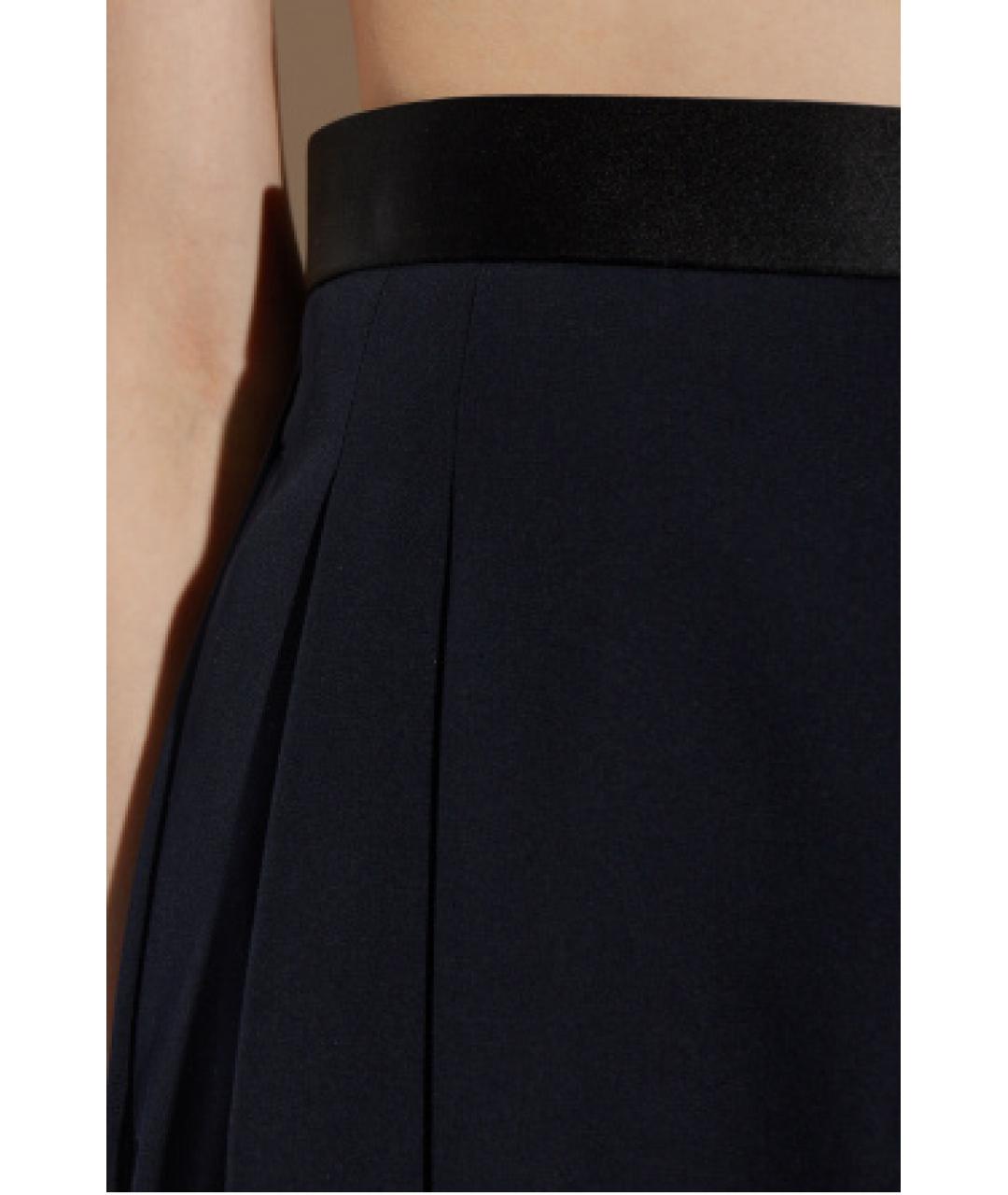 BOTTEGA VENETA Темно-синие шерстяные прямые брюки, фото 5
