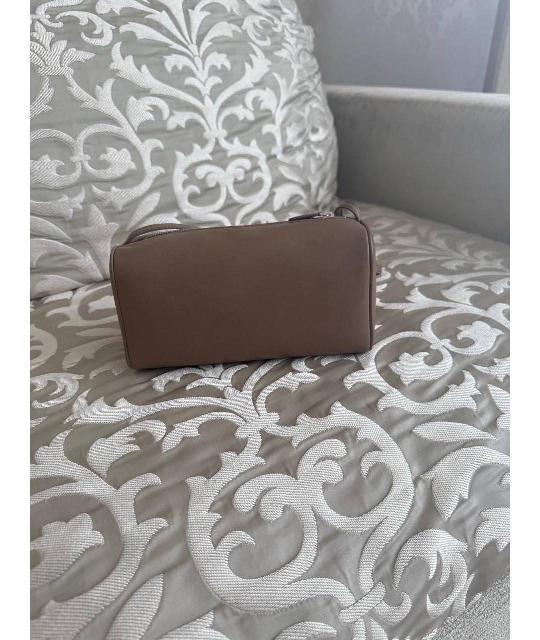 THE ROW Коричневая кожаная сумка с короткими ручками, фото 4