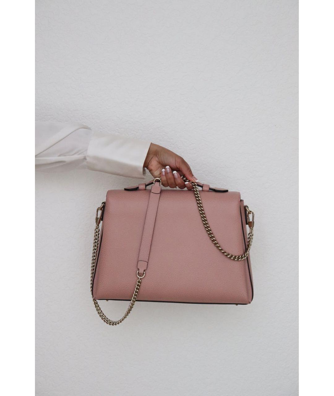 GUCCI Розовая кожаная сумка с короткими ручками, фото 8