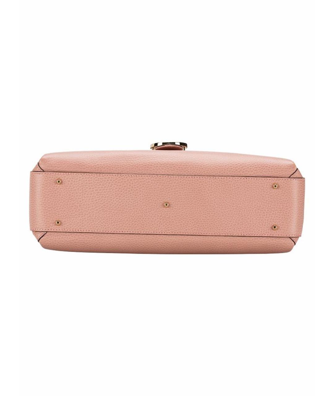 GUCCI Розовая кожаная сумка с короткими ручками, фото 5