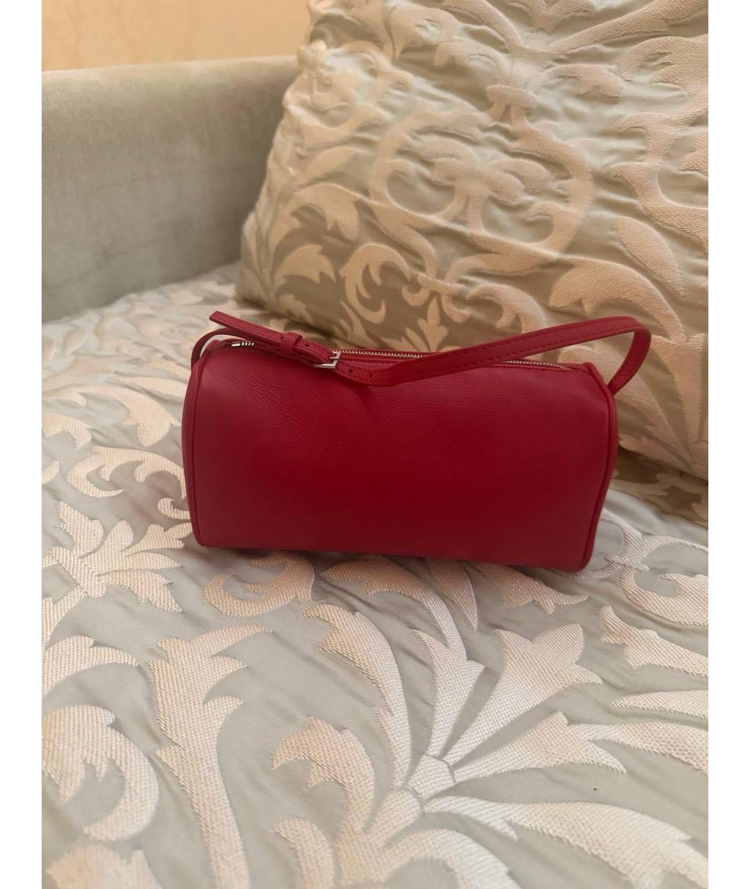 THE ROW Красная кожаная сумка с короткими ручками, фото 4