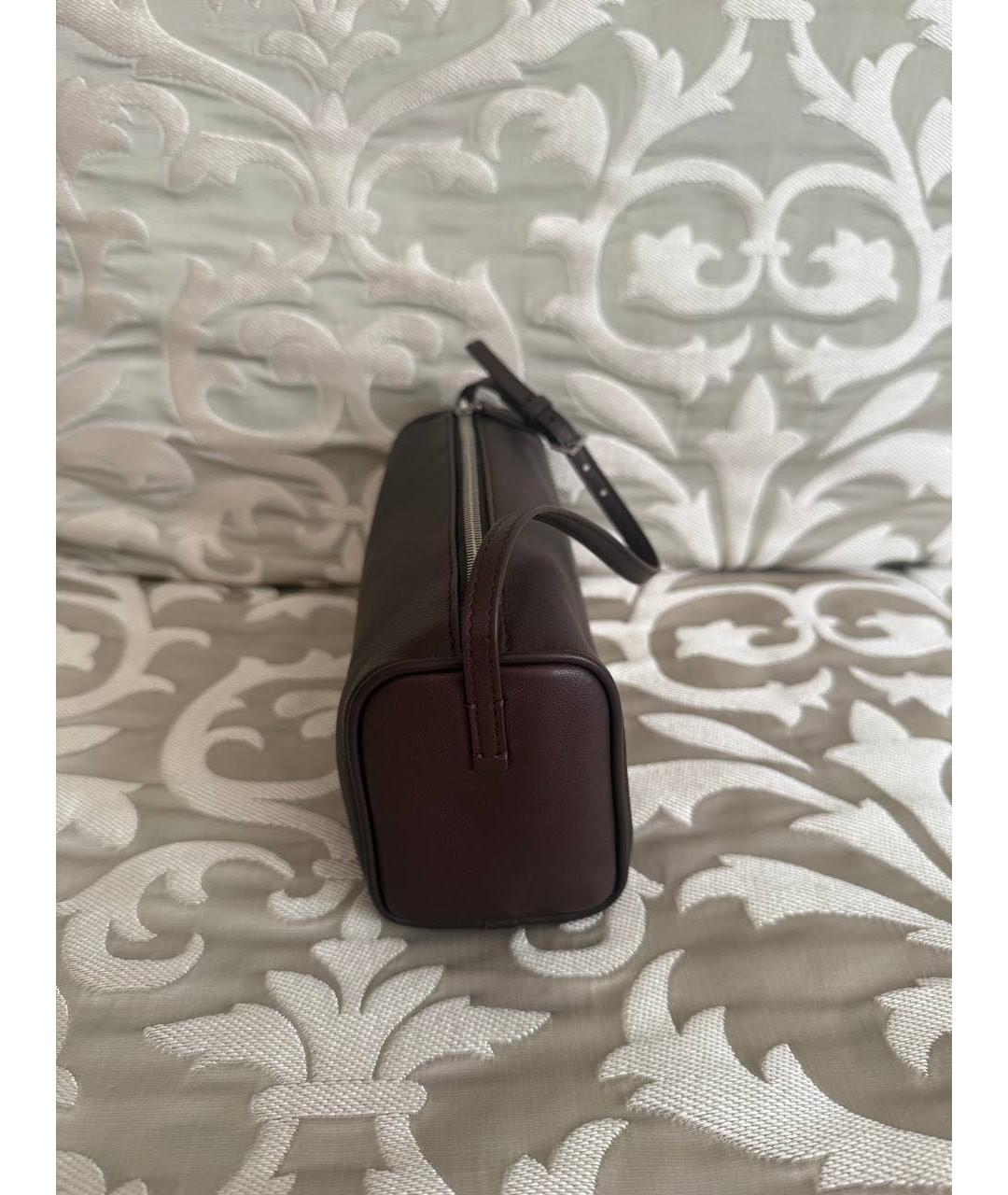 THE ROW Коричневая кожаная сумка с короткими ручками, фото 3