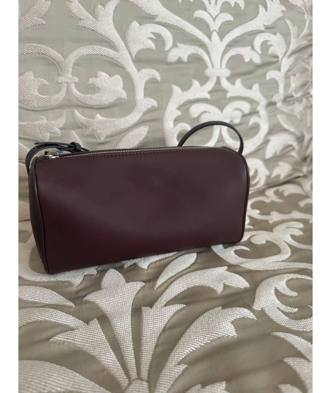 THE ROW Бордовая кожаная сумка с короткими ручками, фото 2