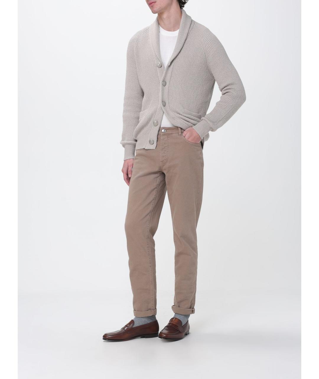 BRUNELLO CUCINELLI Бежевые прямые джинсы, фото 2