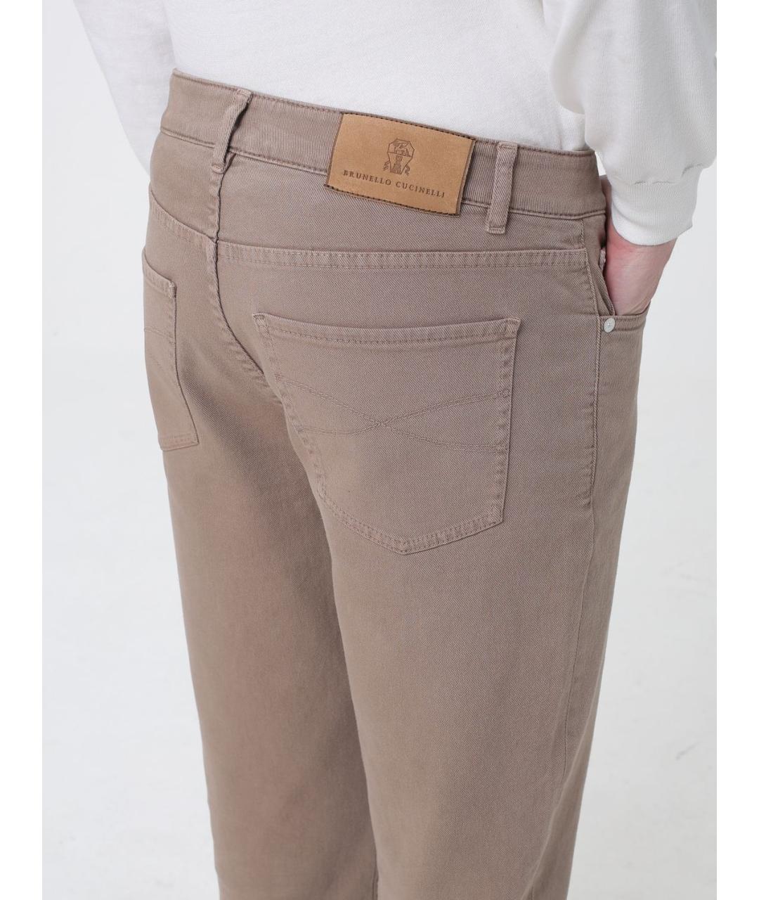 BRUNELLO CUCINELLI Бежевые прямые джинсы, фото 5