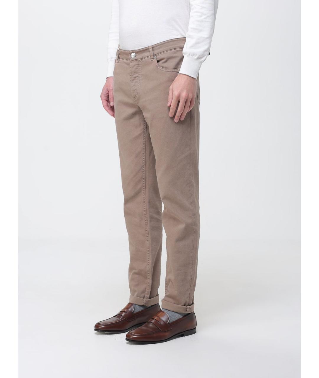 BRUNELLO CUCINELLI Бежевые прямые джинсы, фото 4