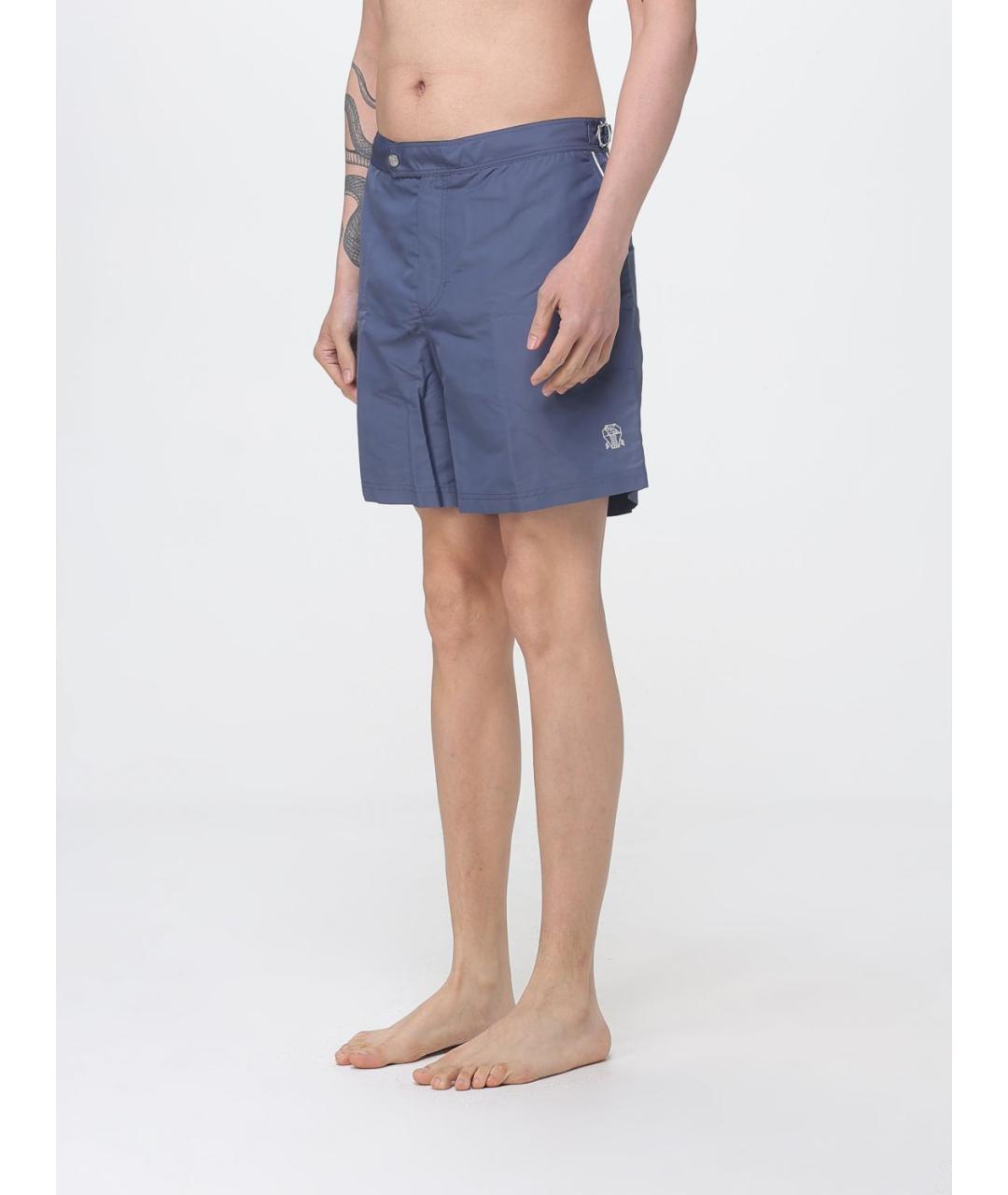 BRUNELLO CUCINELLI Синие полиамидовые шорты, фото 3