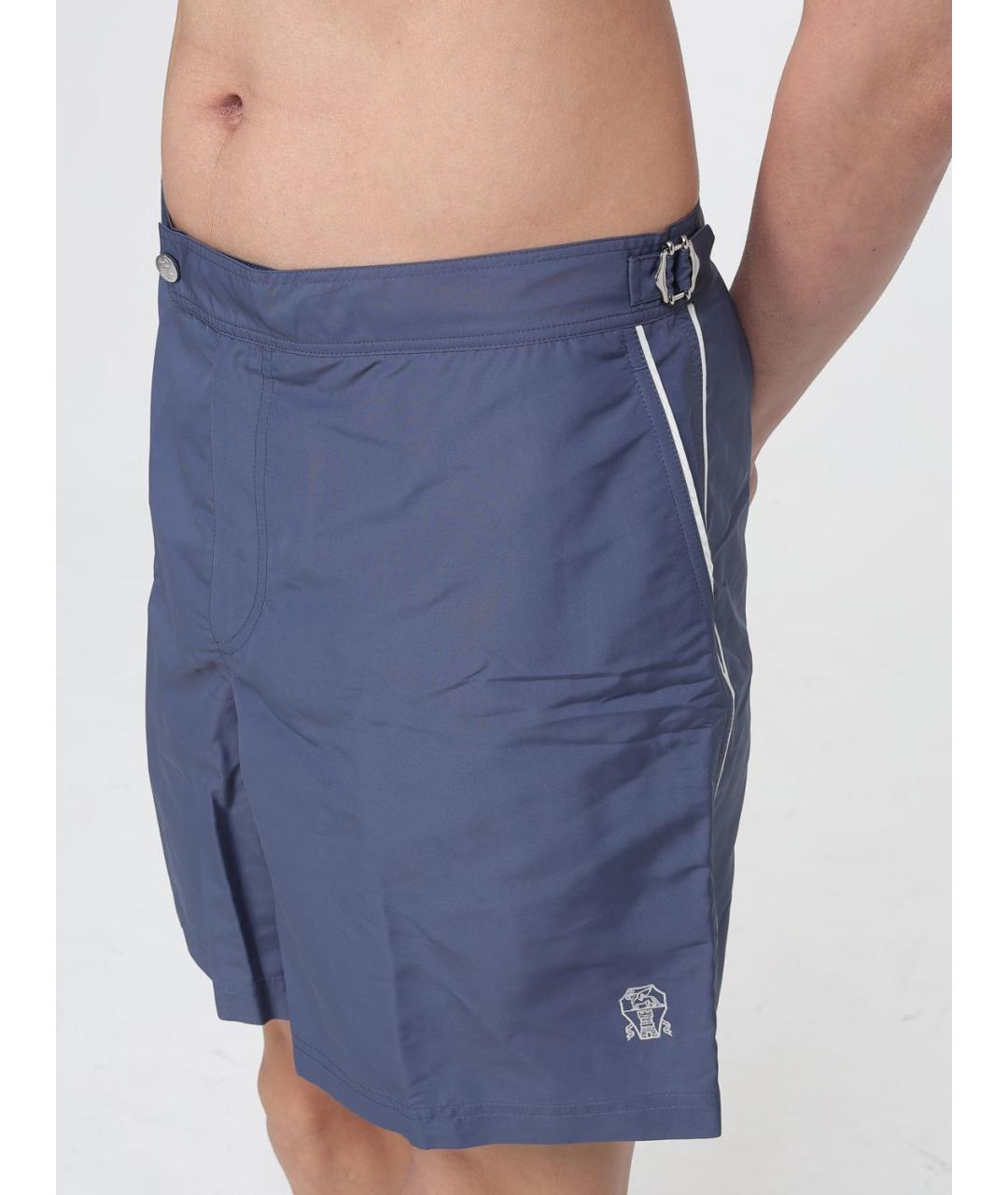 BRUNELLO CUCINELLI Синие полиамидовые шорты, фото 4