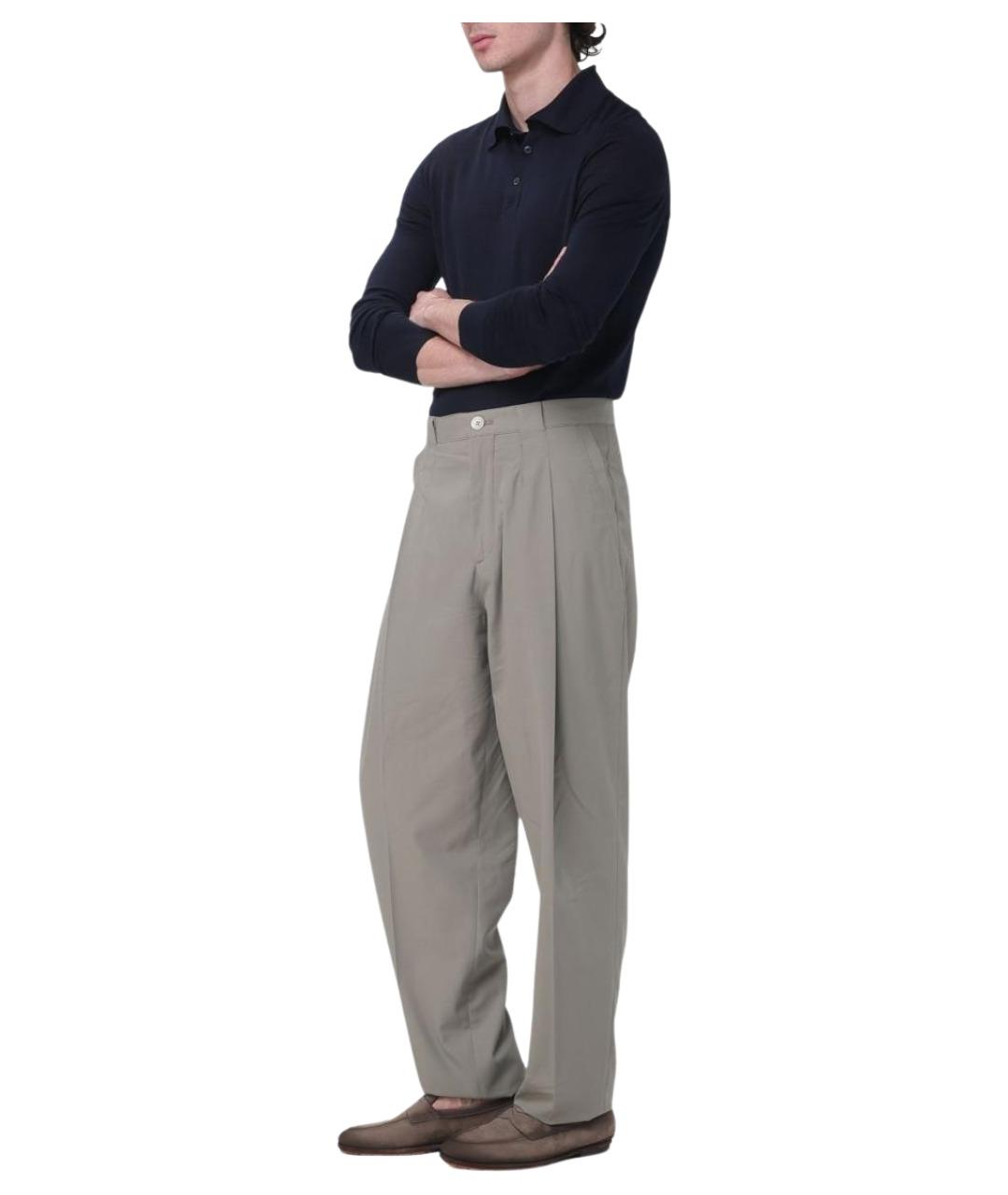 BRUNELLO CUCINELLI Темно-синее поло с длинным рукавом, фото 2