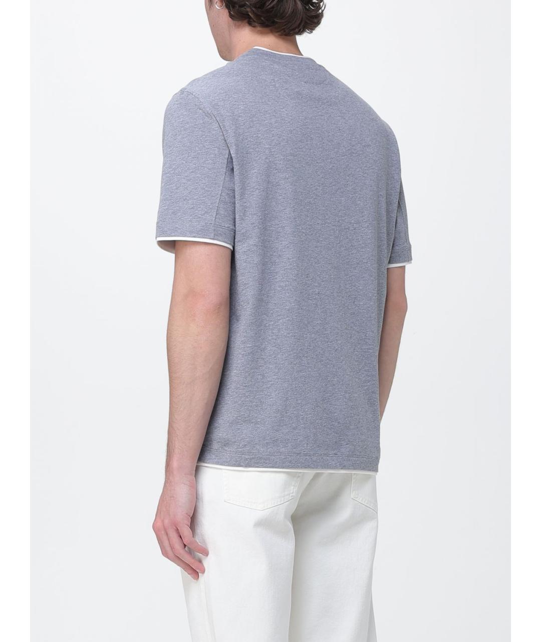 BRUNELLO CUCINELLI Серая футболка, фото 3
