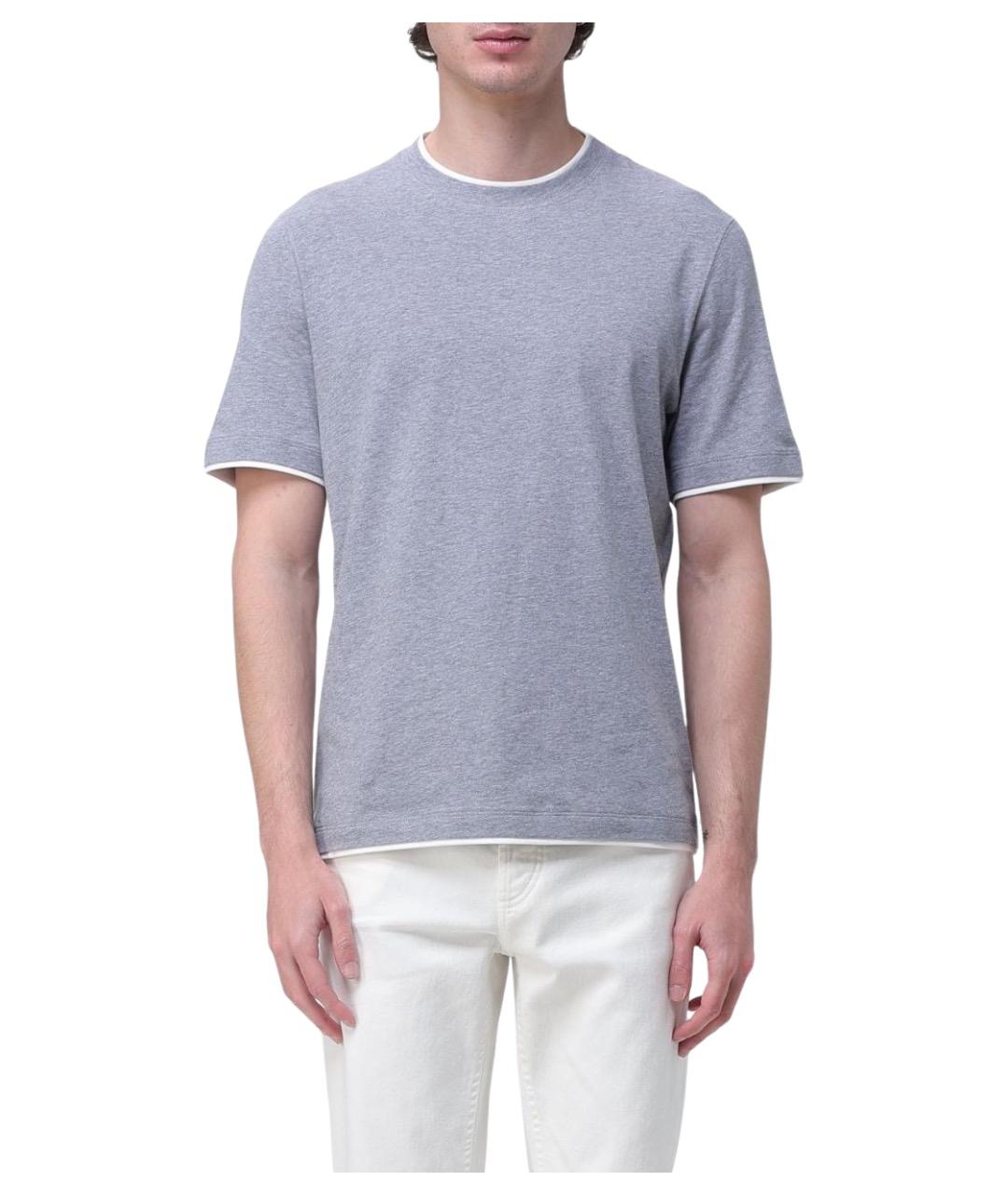 BRUNELLO CUCINELLI Серая футболка, фото 1